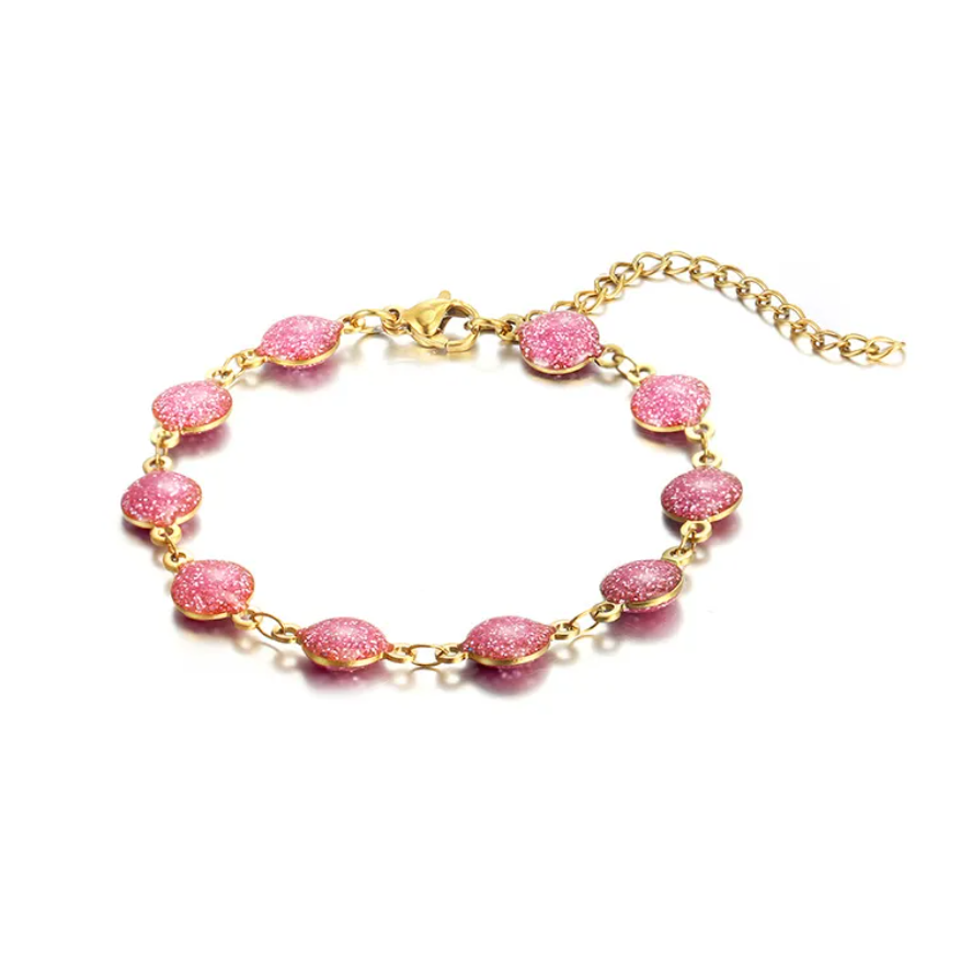 Armband Tennis Mit Rosa Herz